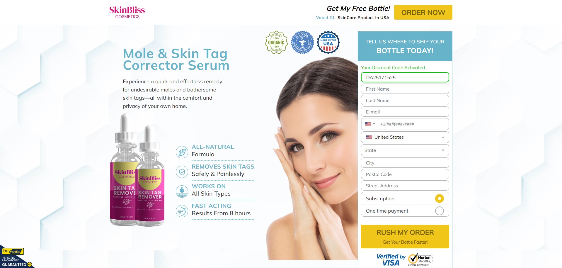 Removedor de Etiquetas Cutáneas SkinBliss Cosmetics